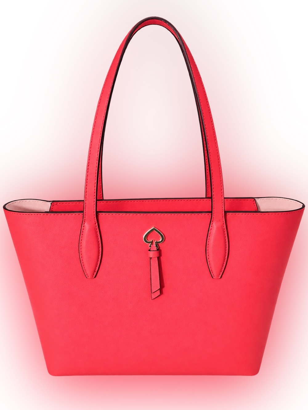 kate spade Coral-Red Saffiano Tote with Spade Charm
